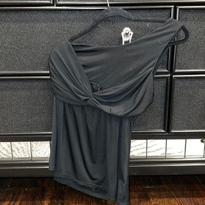 ABS ONE SHOULDER EITH BUST AREA ANS BACK SLIP DETAIL TOP DRESSY TOP